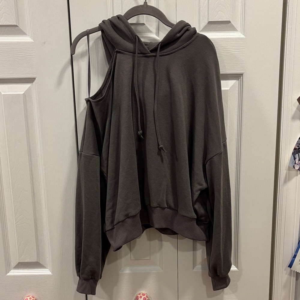 Women's Charcoal Gray Hoodie Top